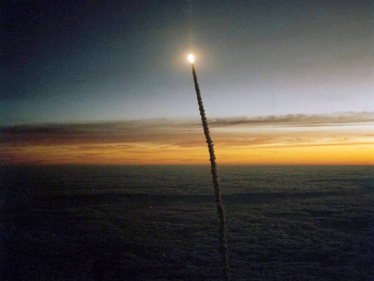 Celestis challenger memorial spaceflight launch at dawn