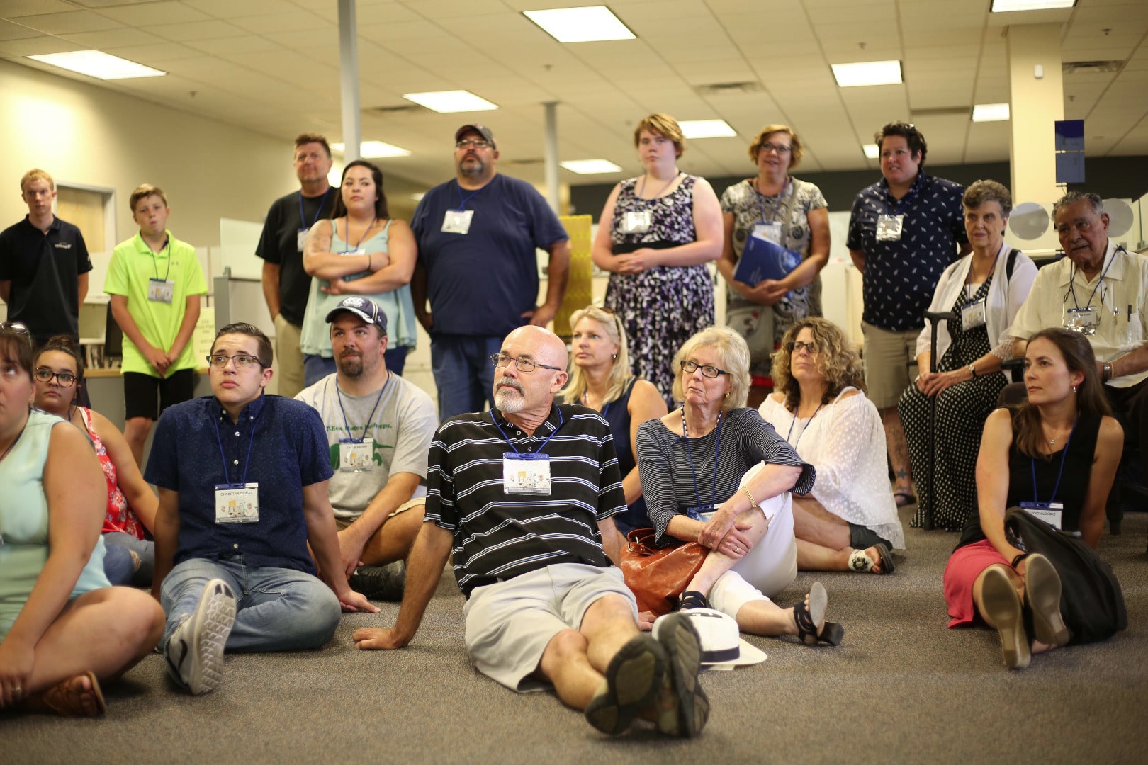 Heritage Flight families listening to a presentation