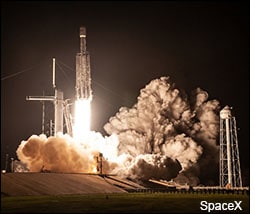 Launch of the Celestis Heritage Flight on a SpaceX Falcon Heavy