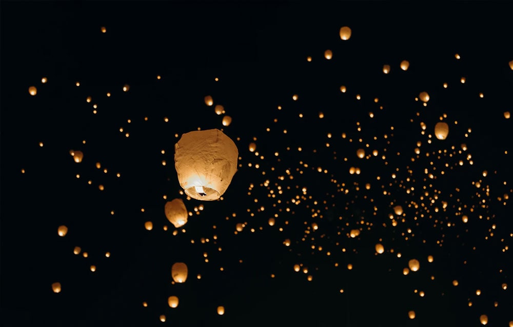 paper lantern floating