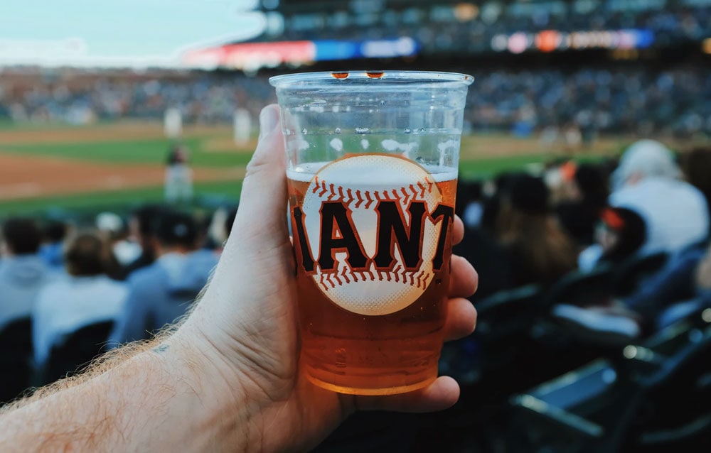 plastic cup with beer