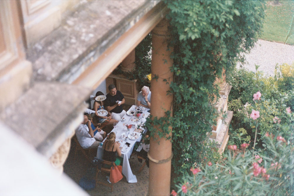 family eating dinner