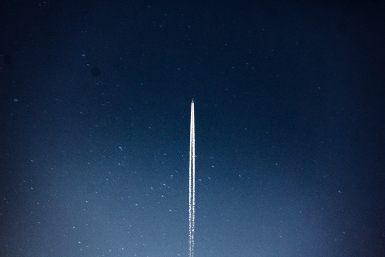 rocket launch at night