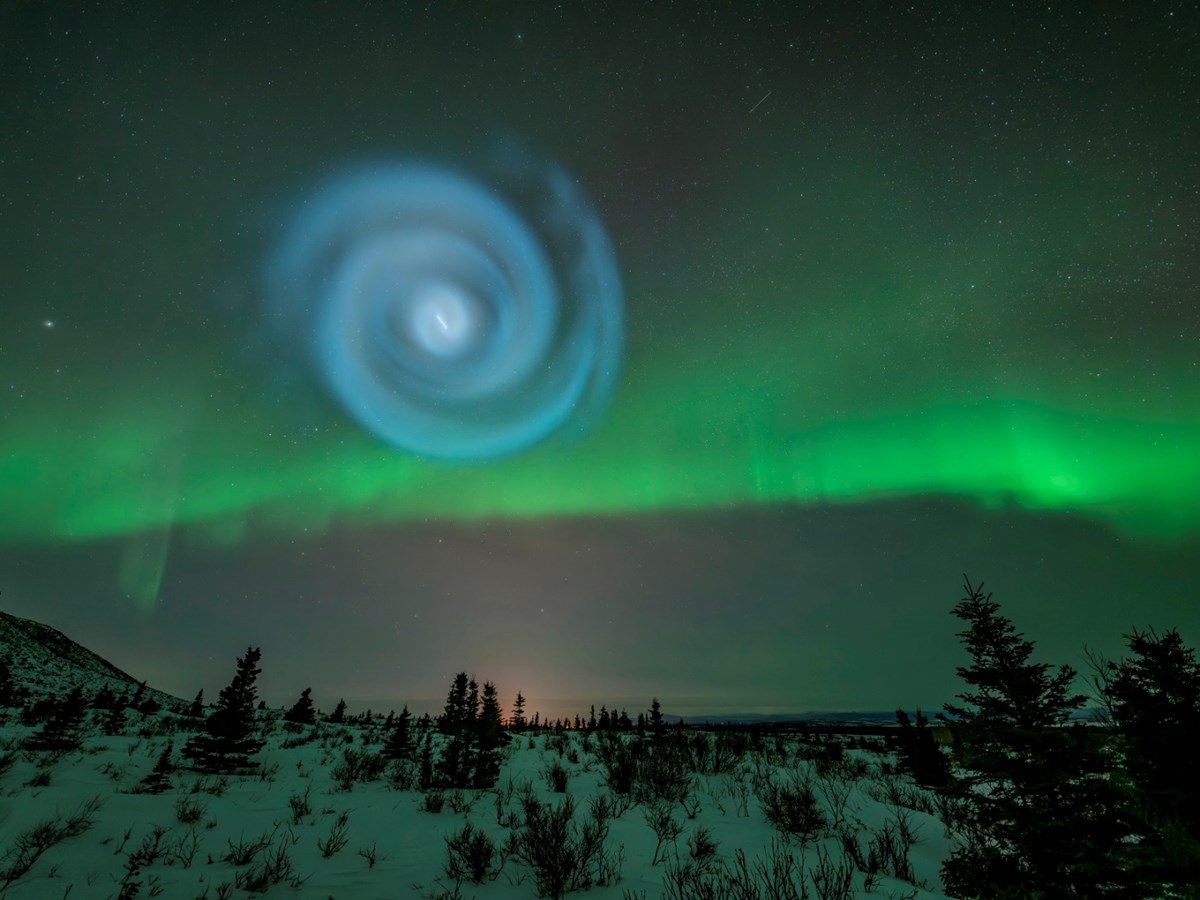 Exquisite Spiral Over Fairbanks, Alaska Verified to Be Celestis’ Excelsior Flight Reentry