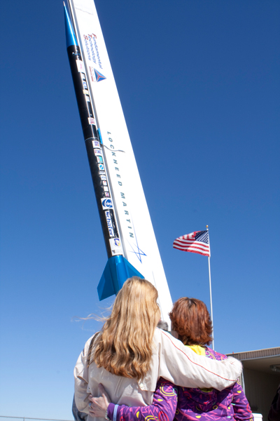 two woman at launchpad tour