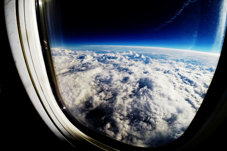 space view from an aircraft window