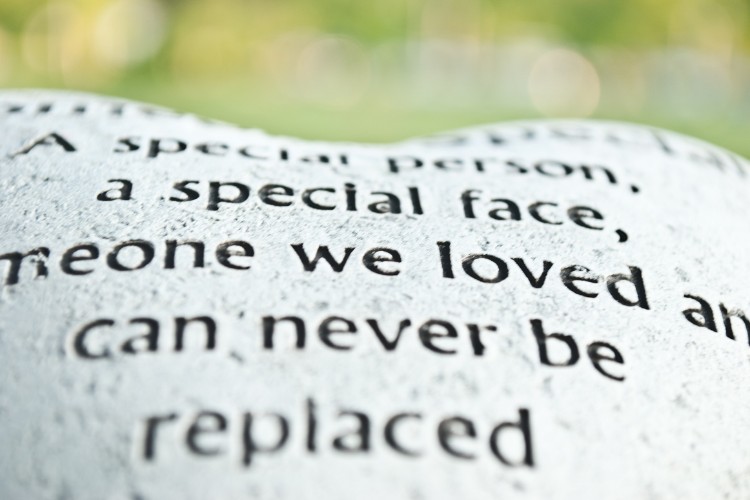 Memorial stone with heartfelt inscription