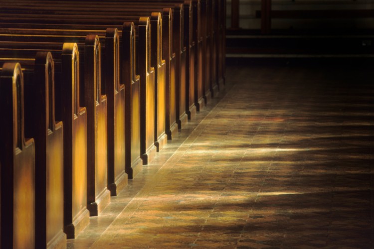 Peaceful church venue prepared for a celebration of life gathering