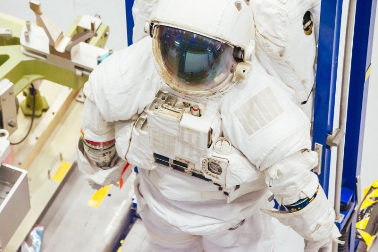 Astronaut suit at an astronaut training center for commercial spaceflight